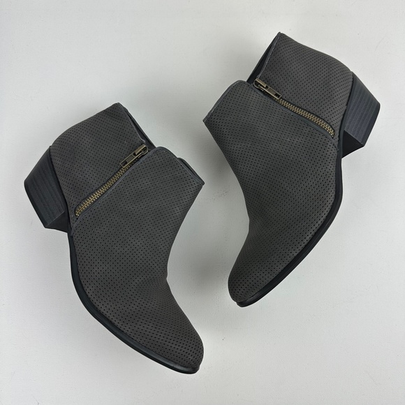 Esprit Tara2 Gray Perforated Ankle Bootie - Picture 2 of 11